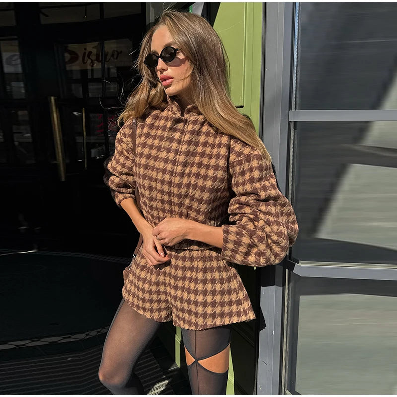Caramel Houndstooth Set