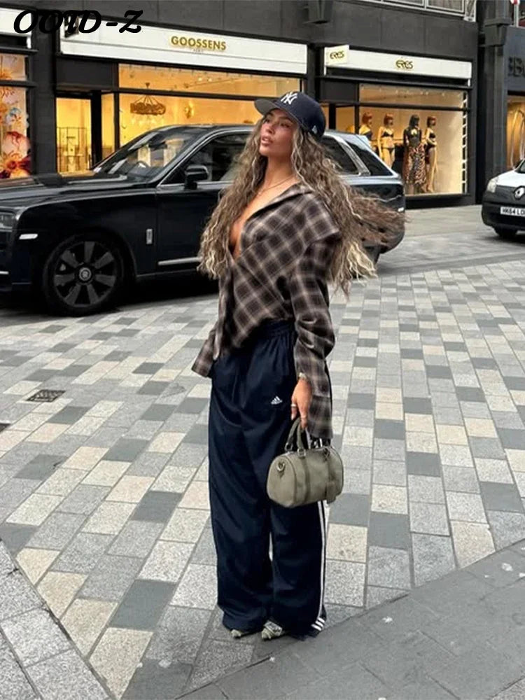Plaid Low Collar Top