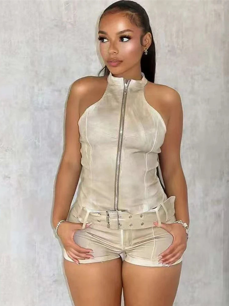 Distressed Denim 2 Piece Set