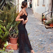 Mesh Polka Dot Maxi Dress