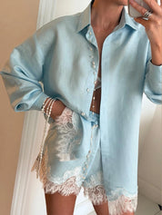 Lace Embroidered Short Set