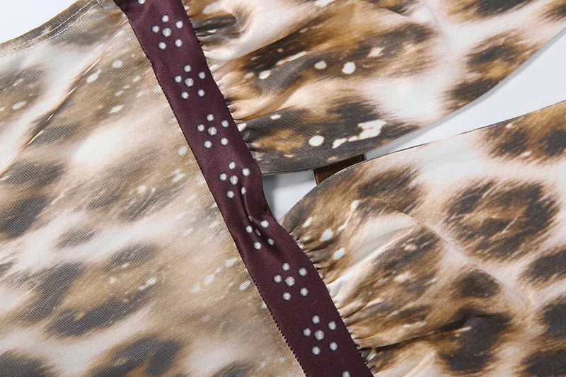 Leopard Tie Dye Halter Dress