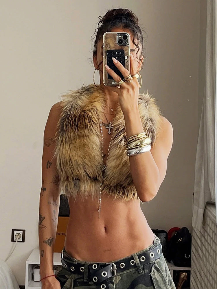 Fluffy Halter Crop Top