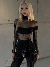 Panelled Mesh Bodysuit