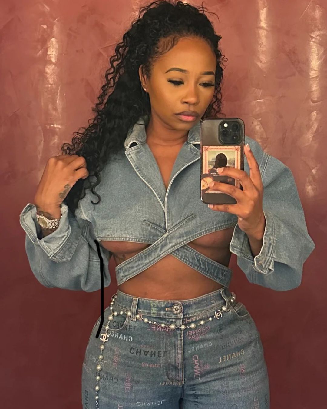 Denim Wrap Top