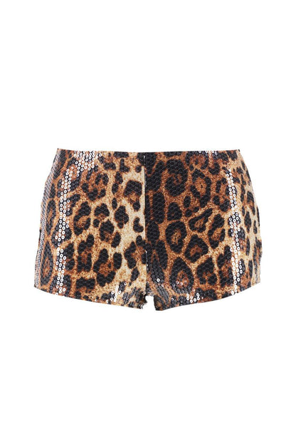 Leopard Sequin Hot Pants